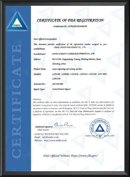 FDA Certificate