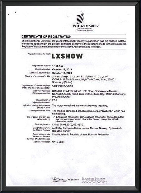 WIPO Certificate of Rigistration