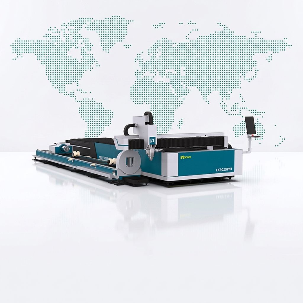 LXSHOW Latest LX3015PHT Metal Sheet and Tube Laser Cutting Machine with Exchange Table