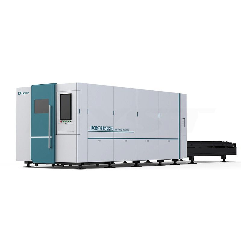 High Power 30kw LX3015PHO Enclosed and Exchange Table Fiber Laser Cutting Machine for Metal Sheet