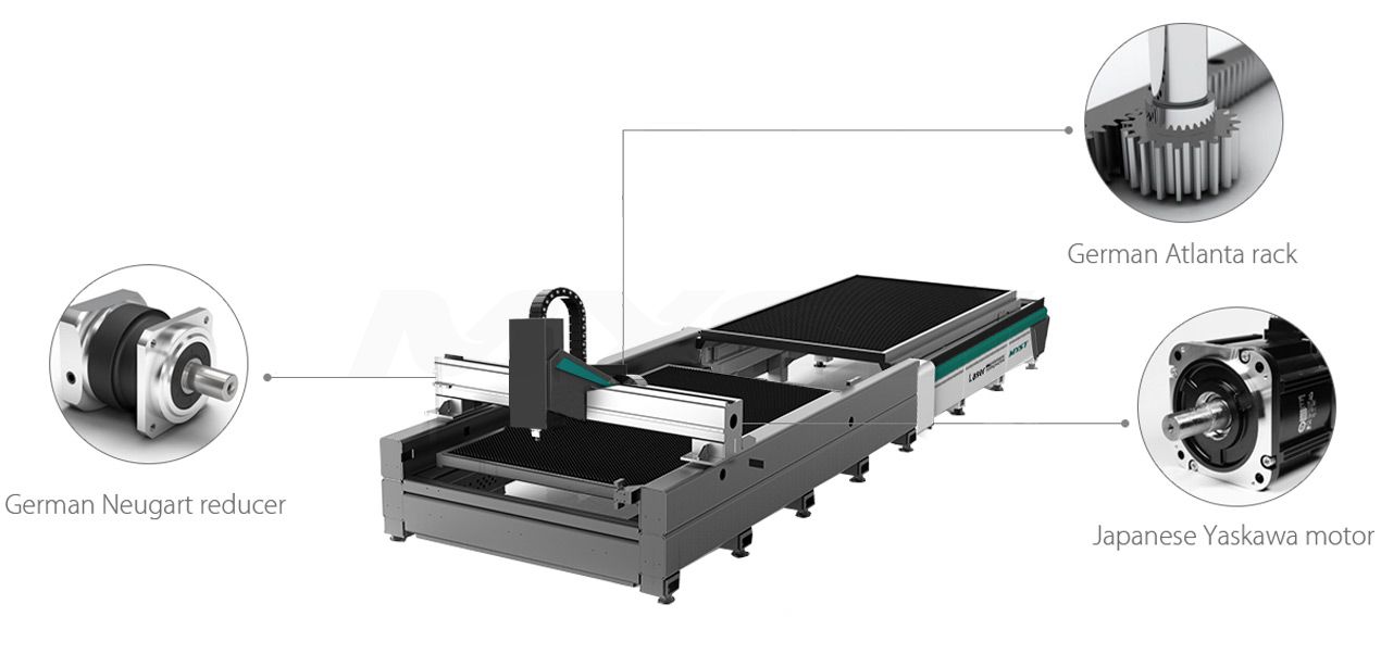 Full Cover Fiber Laser Metal Cutting Machine With Exchange Table MTF3015G