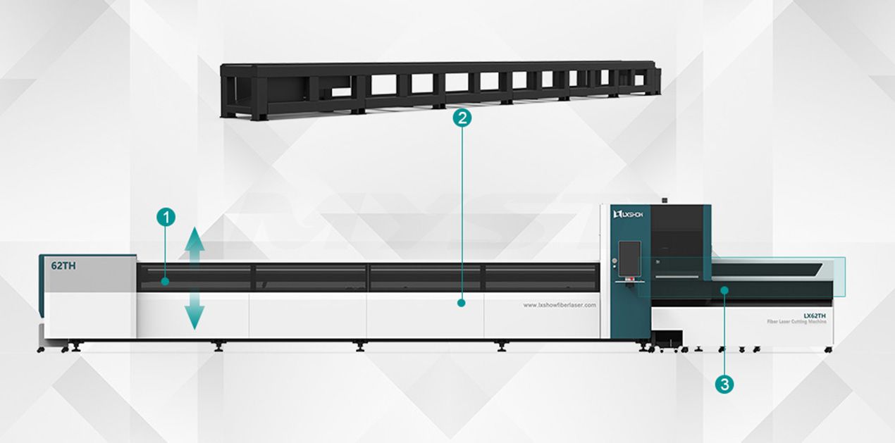 LX62TH Round Square tube metal stainless steel carbon steel iron pipe fiber laser tube cutting machine 1000W 2000W 3000W 4000W 6000W