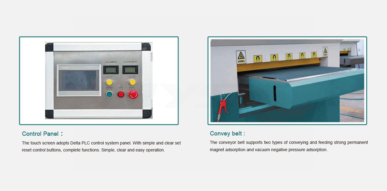 Double belt deburring machine with strong magnetic adsorption table