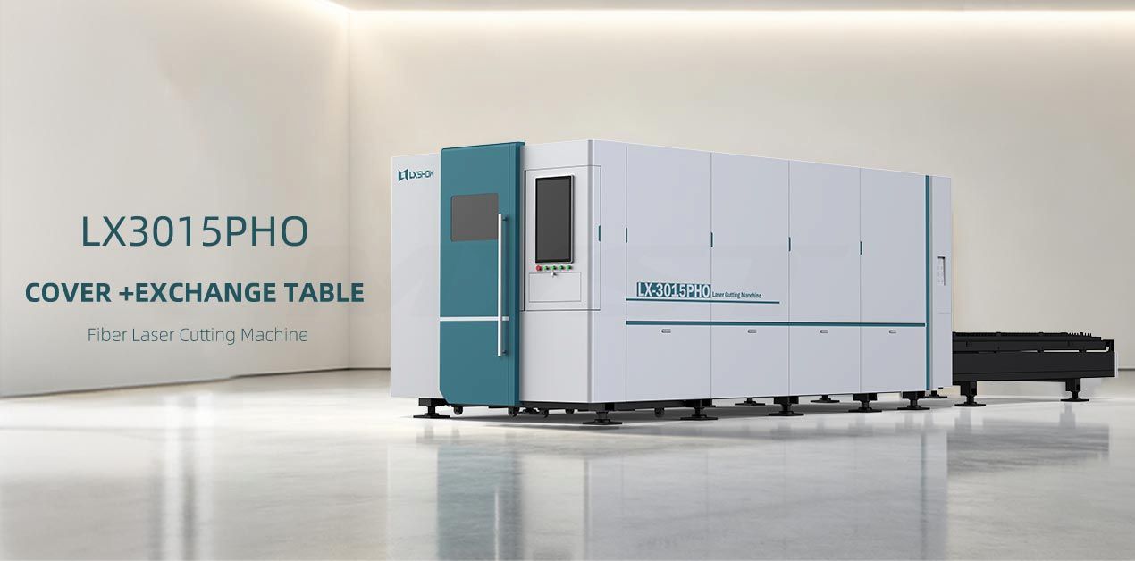High Power 30kw LX3015PHO Enclosed and Exchange Table Fiber Laser Cutting Machine for Metal Sheet High Power 30kw LX3015PHO Enclosed and Exchange Table Fiber Laser Cutting Machine for Metal Sheet